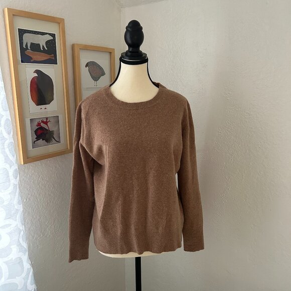 Banana Republic Sweater Fine Merino Wool Blend Coffee Brown Large very soft! - Picture 1 of 8